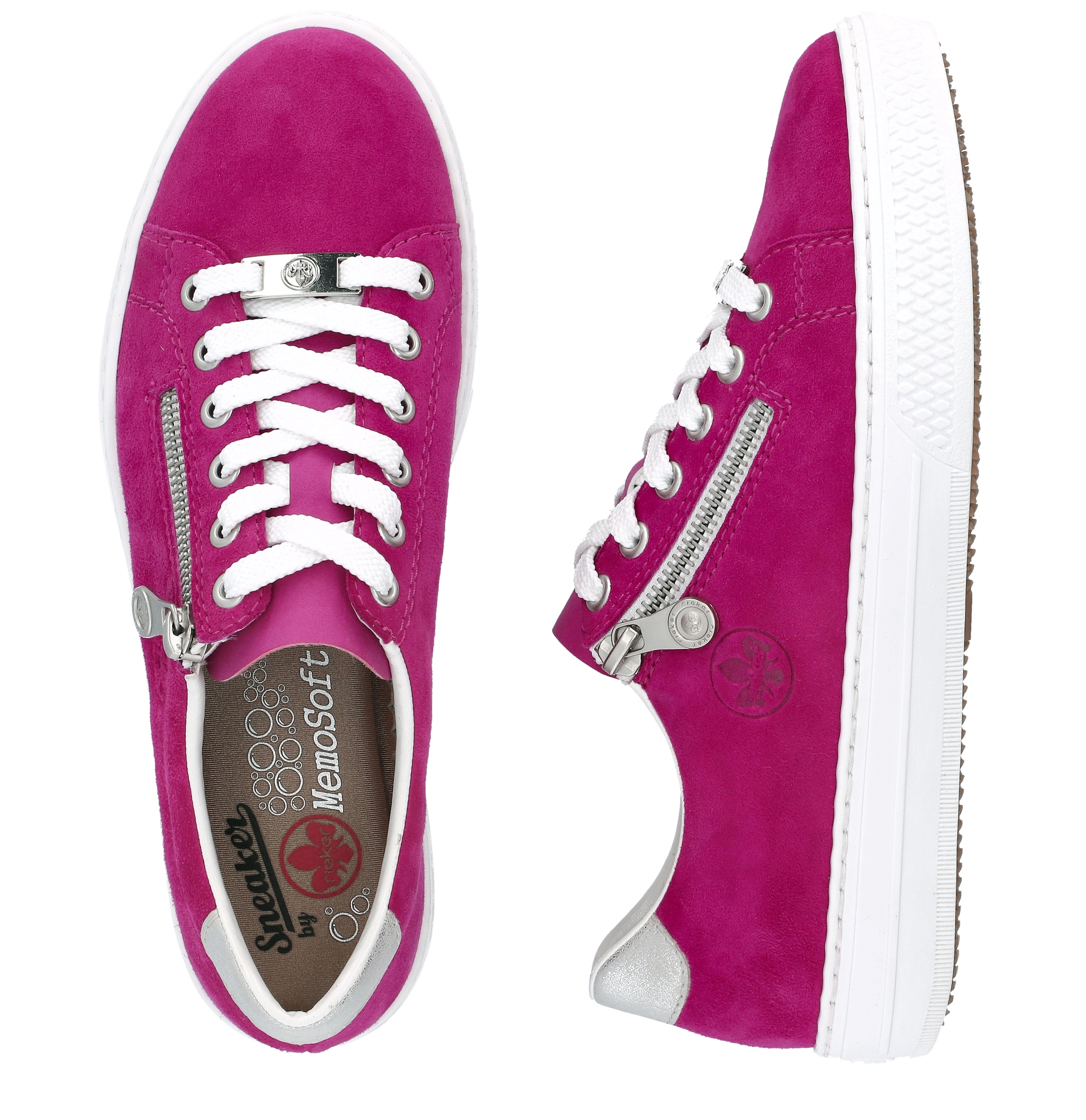 Rieker Plateausneaker  mit weicher MemoSoft-Innensohle, Freizeitschuh, Halbschuh, Schnürschuh