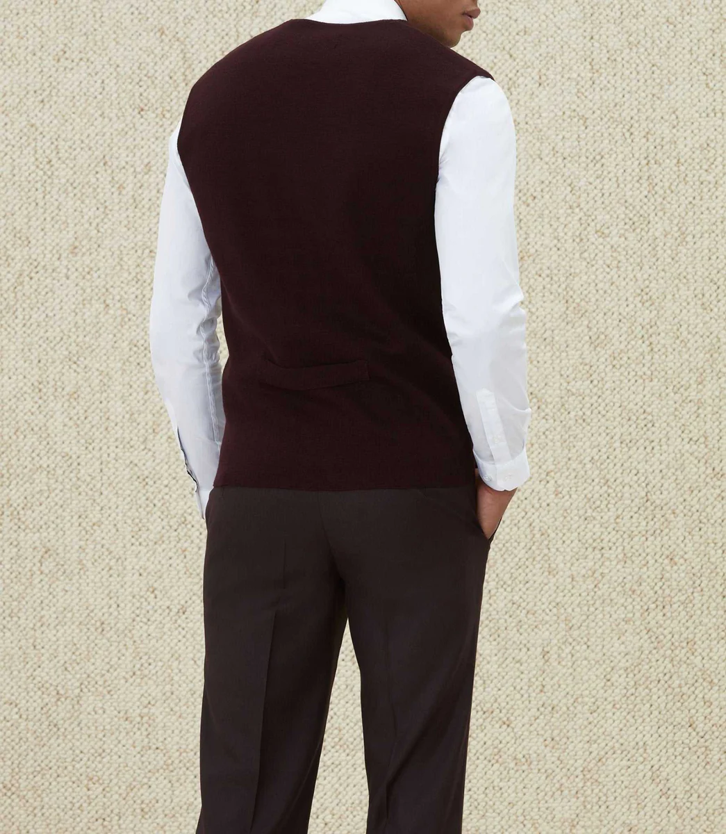 Gilet sans manche boutonné bordeaux 