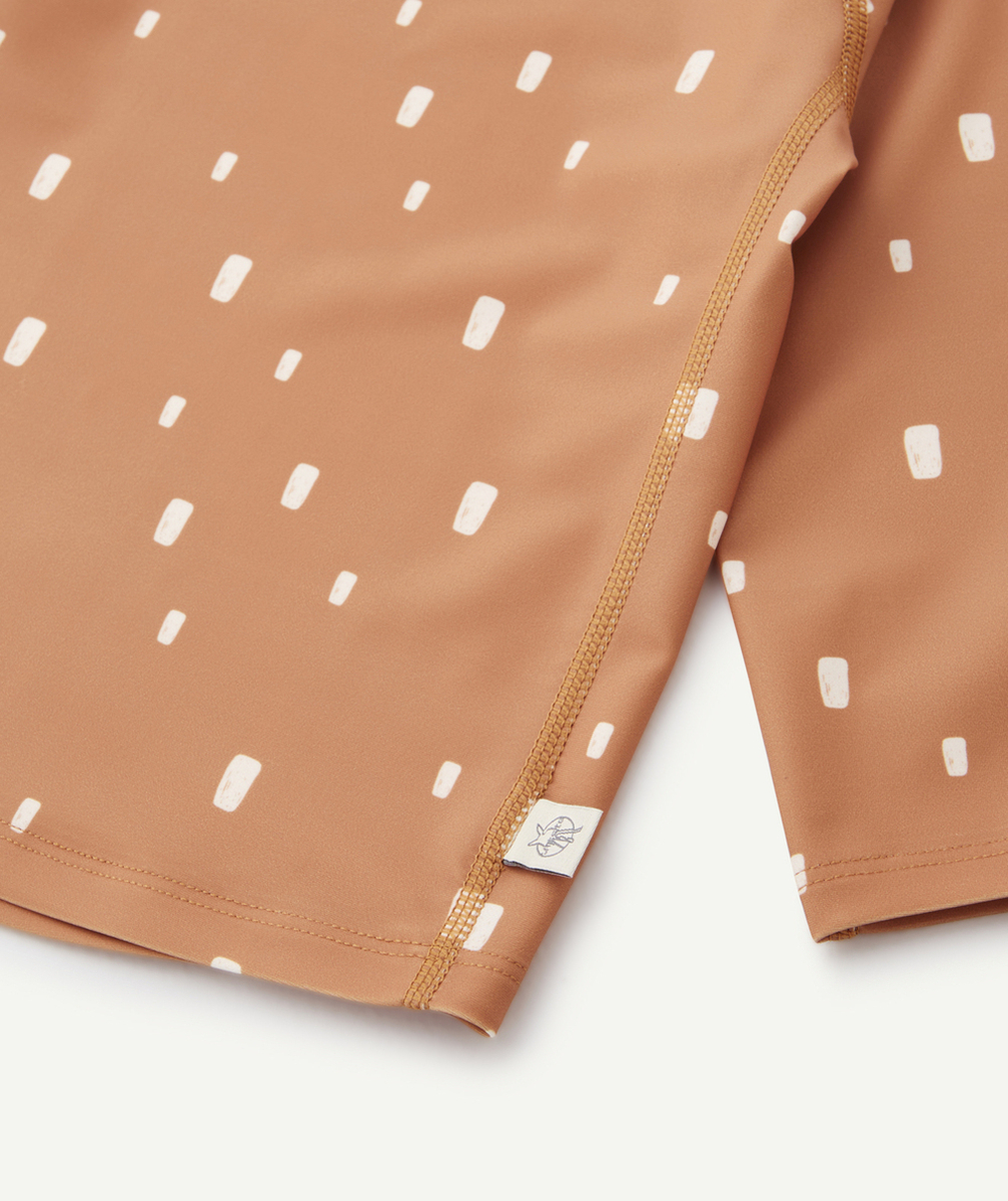LASSIGT-SHIRT ANTI-UV BÉBÉ CARAMEL IMPRIMÉ BLANC