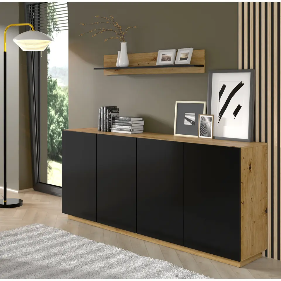 Dressoir Aura 89x198x41 Zwart