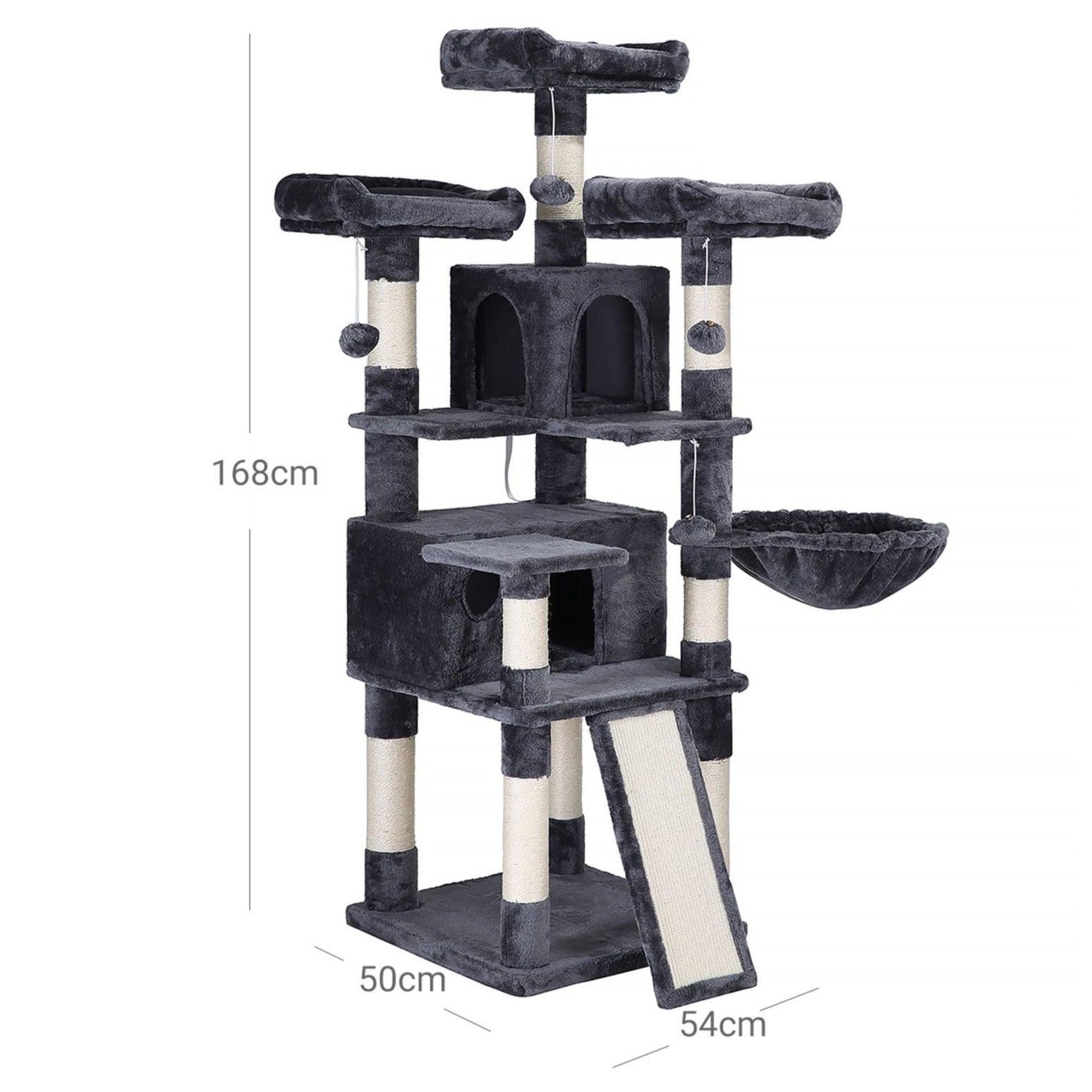 Arbre à chat xxl tour de jeux 168 cm gris anthracite