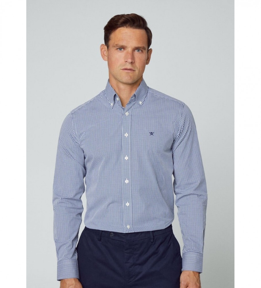 Camisa Hackett Essential Ginham azul