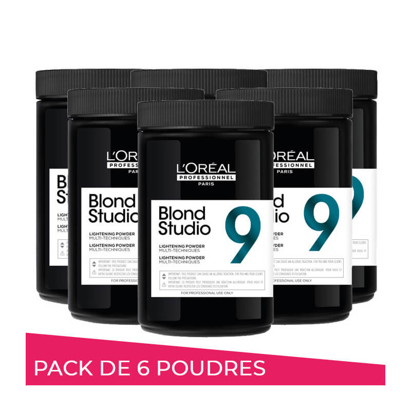Pack de 6 poudres éclaircissantes 9 tons Blond Studio L'Oréal Professionnel