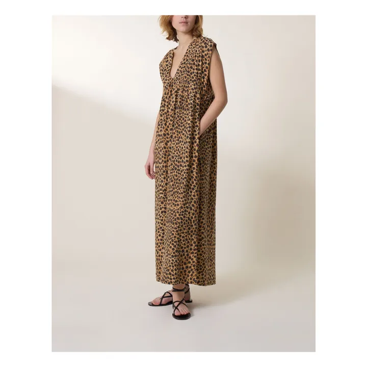 Leon & Harper Robe Richard Fawn Coton Bio | Léopard