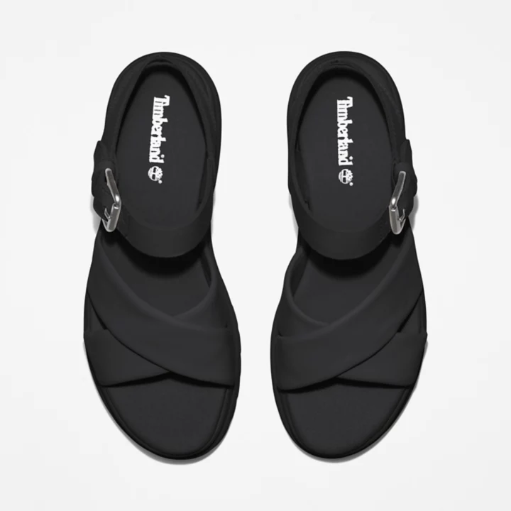 Sandale à brides croisées London Vibe pour femme en noir