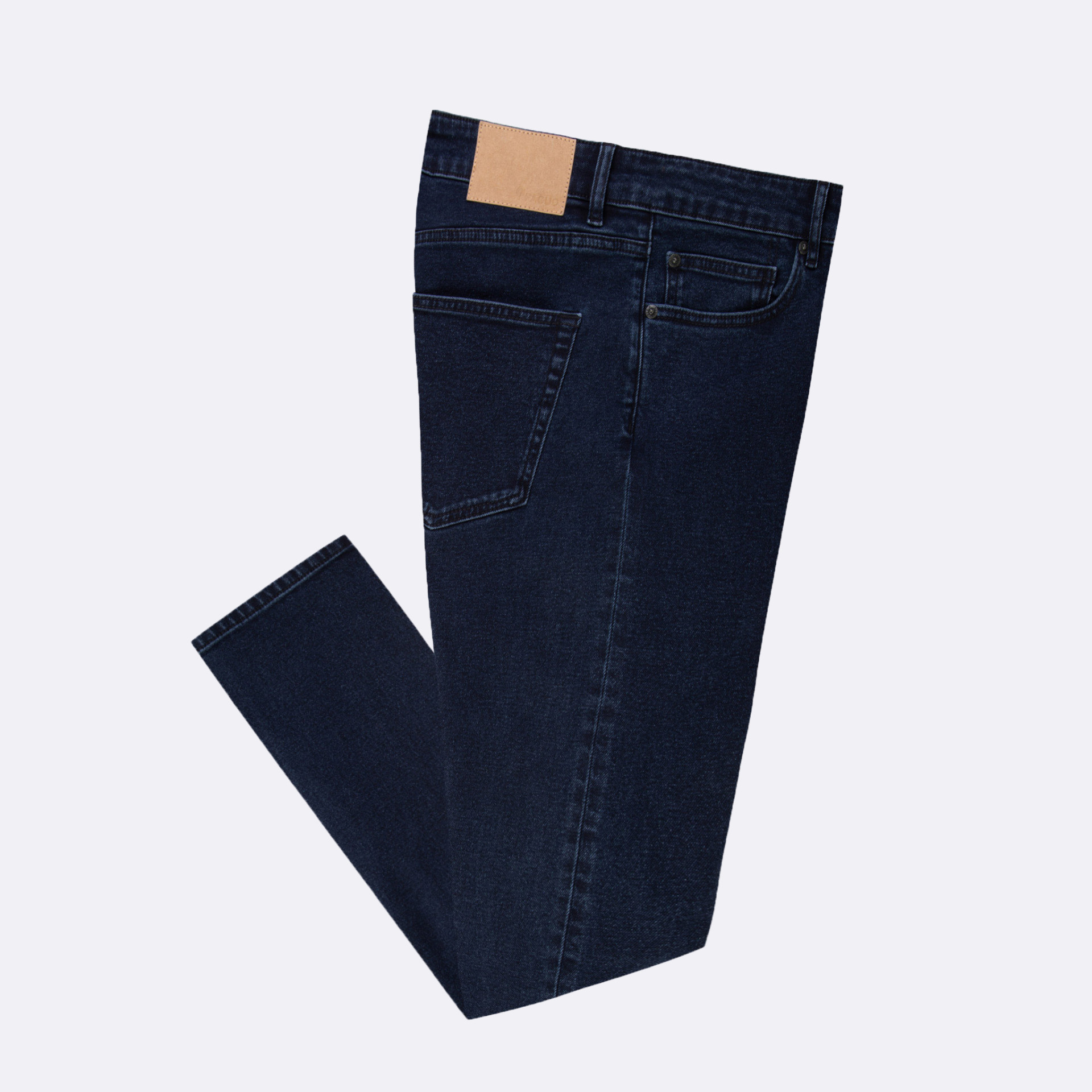 Jean blue black coupe slim végan en coton - modèle Denim