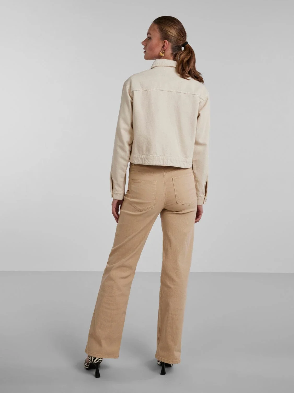 Pieces Pctessie Ls Dnm Jacket Bc whitecap gray