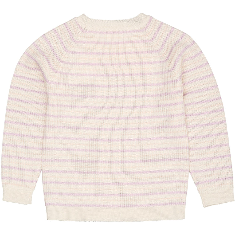 Køb COPENHAGEN COLORS Cream/Lavender/Dusty Rose Combi Merino Classic Rib Bluse