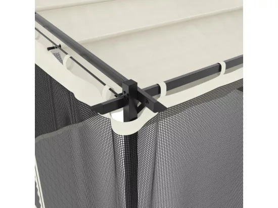 Tonnelle avec parois en filet crème 4x3 m acier