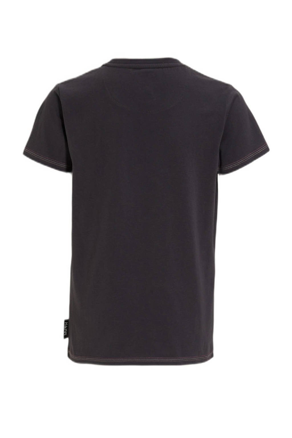 Me & My Monkey T-shirt Pyke met printopdruk donkergrijs