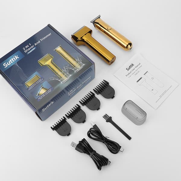 INF 2-i-1 elektrisk barbermaskin og hårtrimmer med bajonett Gull