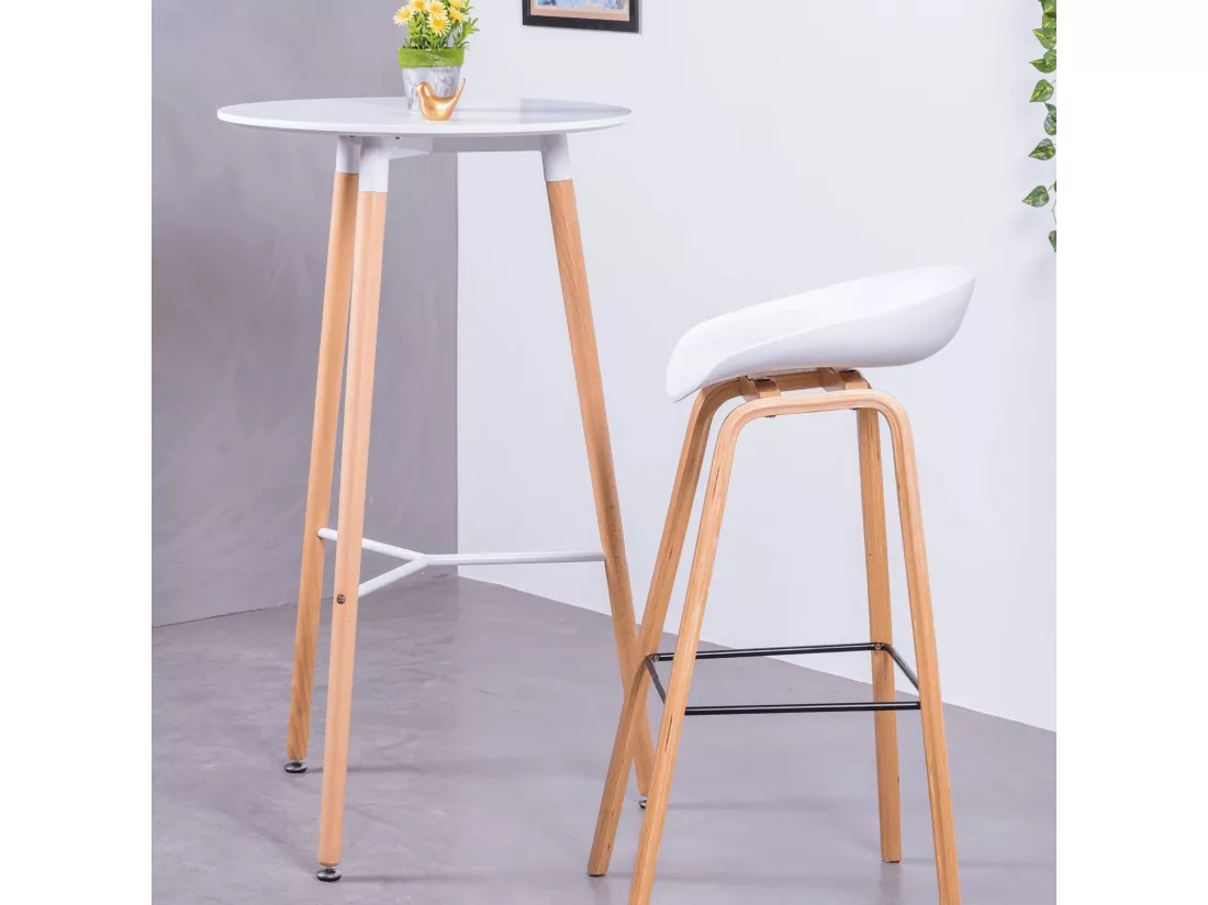 Table haute de style Nordic (102cm) - Palermo - Blanc