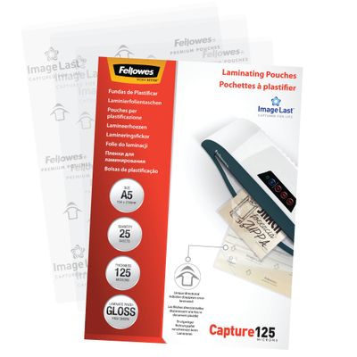 Fellowes - 25 pochettes de plastification A5 (154 x 216 mm) - 125 microns - brillantes