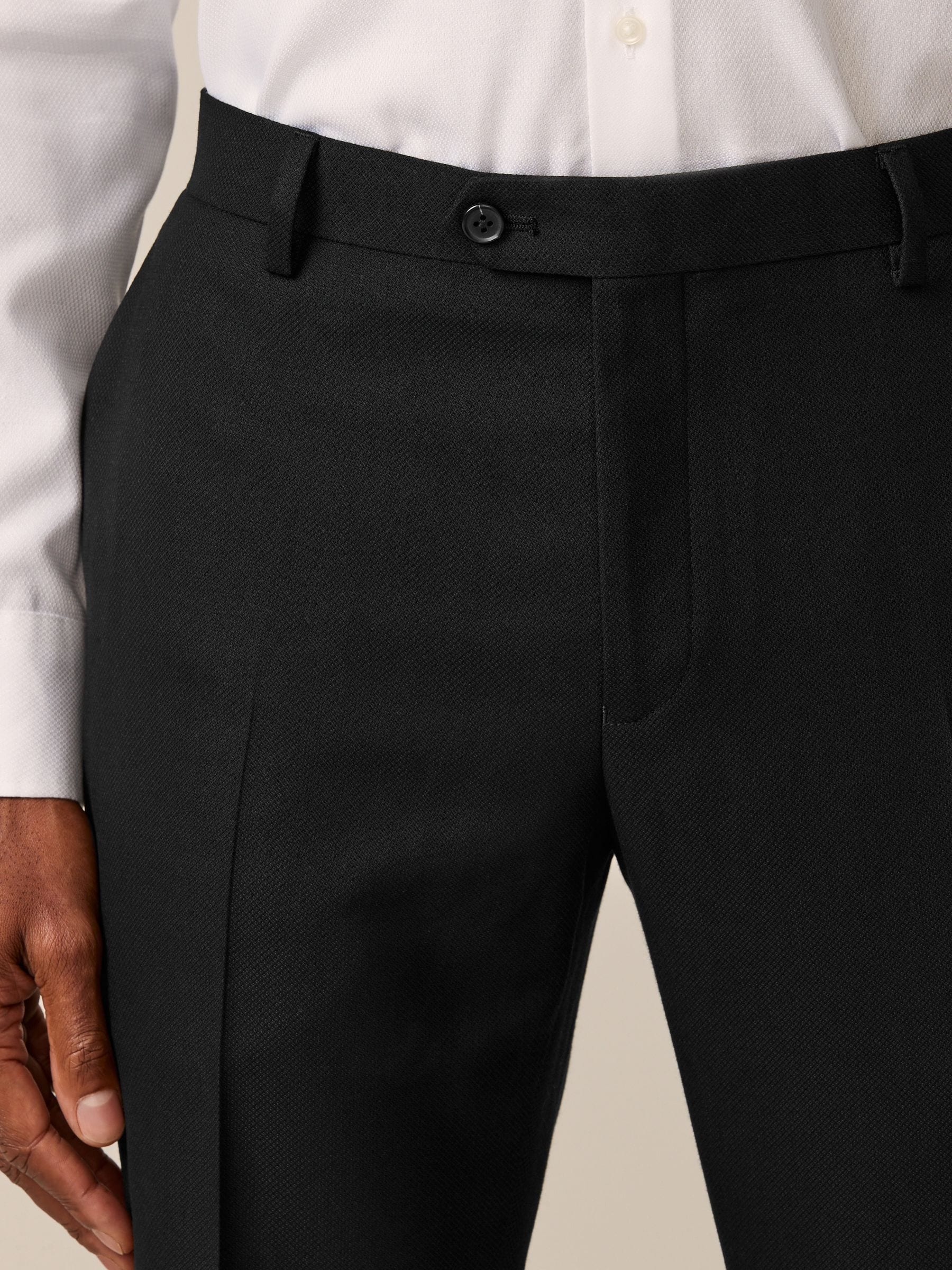 Zwart - Slim Fit - Kostuum met textuur: broek