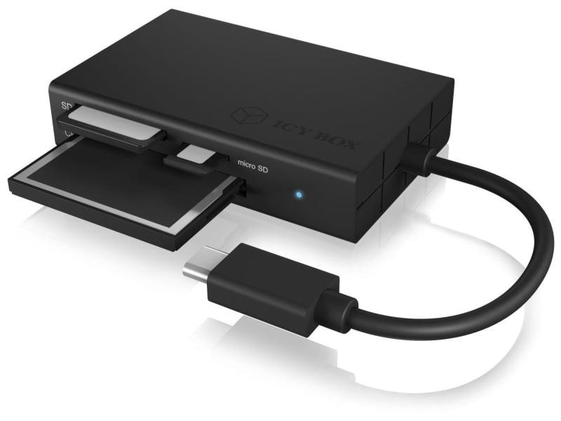 ICY BOX Card Reader Extern IB-CR401-C3 Externer Multi-Kartenleser mit Type-C USB 3.0 Anschluss