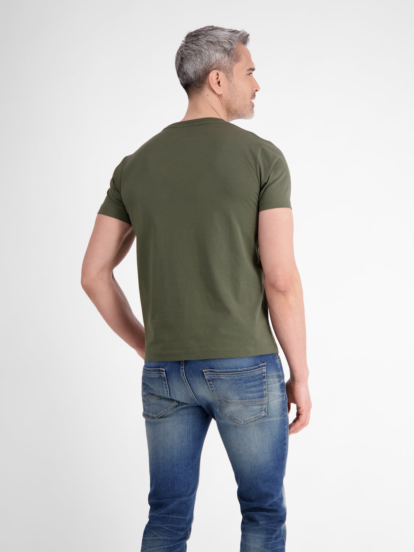 Unifarbenes T-Shirt mit Print