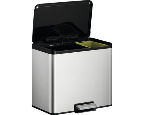 EKO EcoCasa III pedaalemmer, 2 compartimenten, 20 liter, 9 liter, zilver