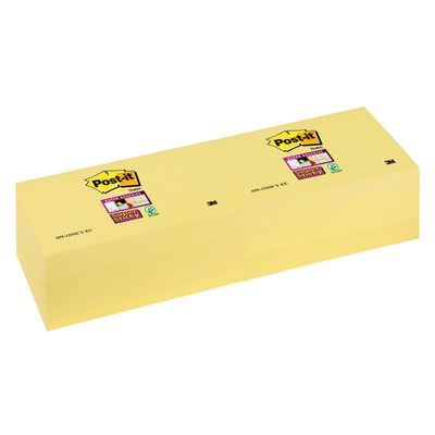 Post-it - 12 Blocs notes Super Sticky - jaune - 76 x 127 mm