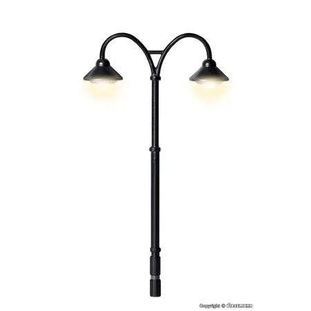 Viessmann 6909 TT Bahnsteigleuchte Baden-Baden doppelt, 2 LEDs warmweiß