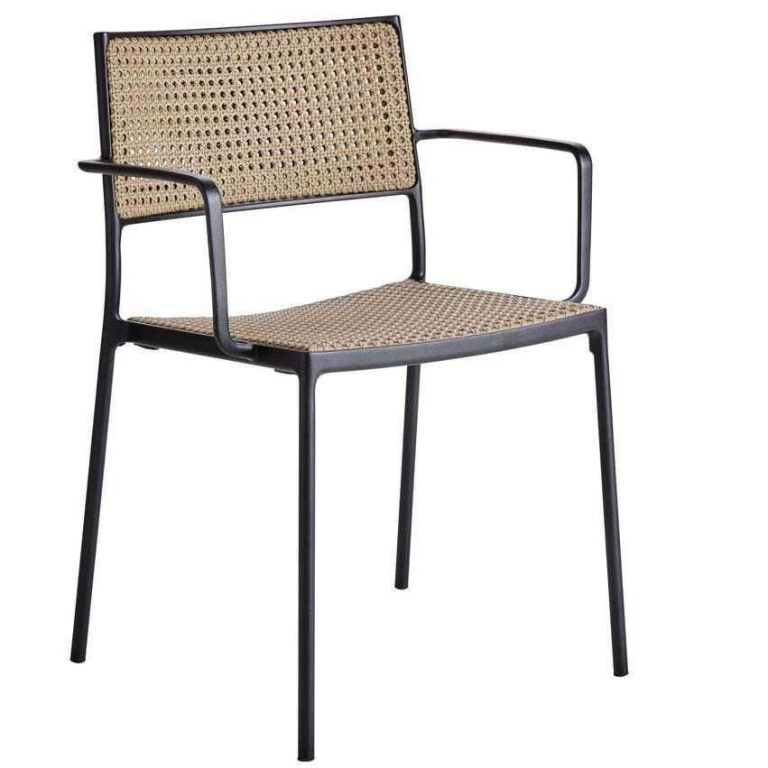 Cane-Line Less tuinstoel met armleuning Natural