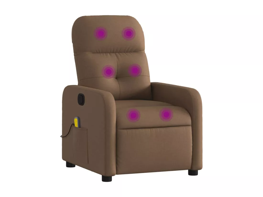 Fauteuil massant inclinable Marron Tissu
