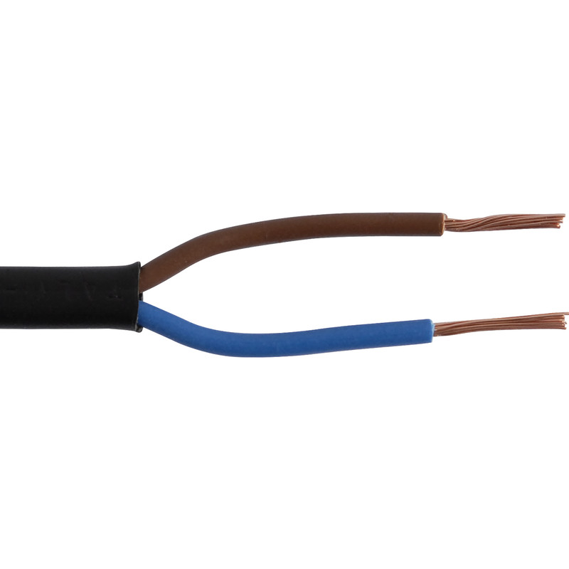 Huishoudkabel plat H03VVH2-F 5m 2x0,75mm² zwart