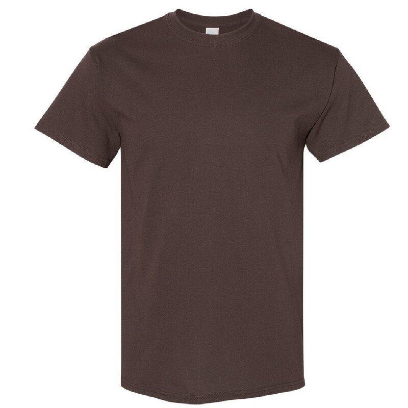 Camiseta básica de manga curta Gildan Heavy Cotton, 100% algodão grosso.