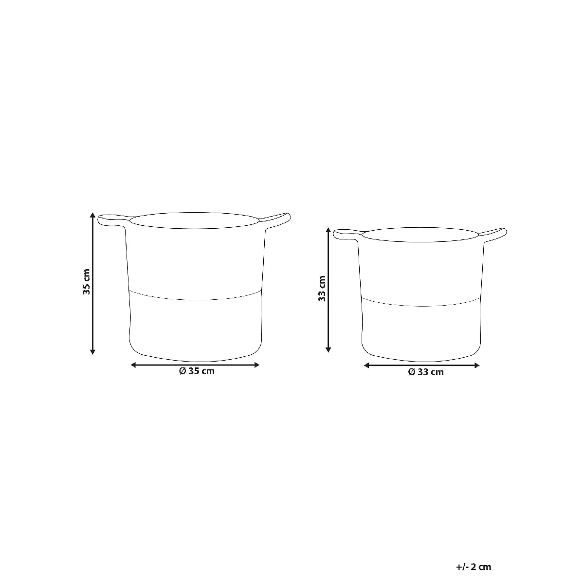 BELIANI Lot de paniers PAZHA - Blanc et Beige