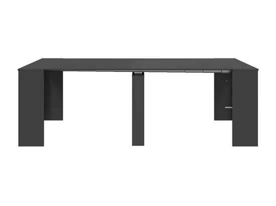 Table console à rallonge Diluna, Table à manger extensible, Table avec rallonges polyvalentes extensible jusqu'à 10 places, 51/237x90h78 cm, Anthracite