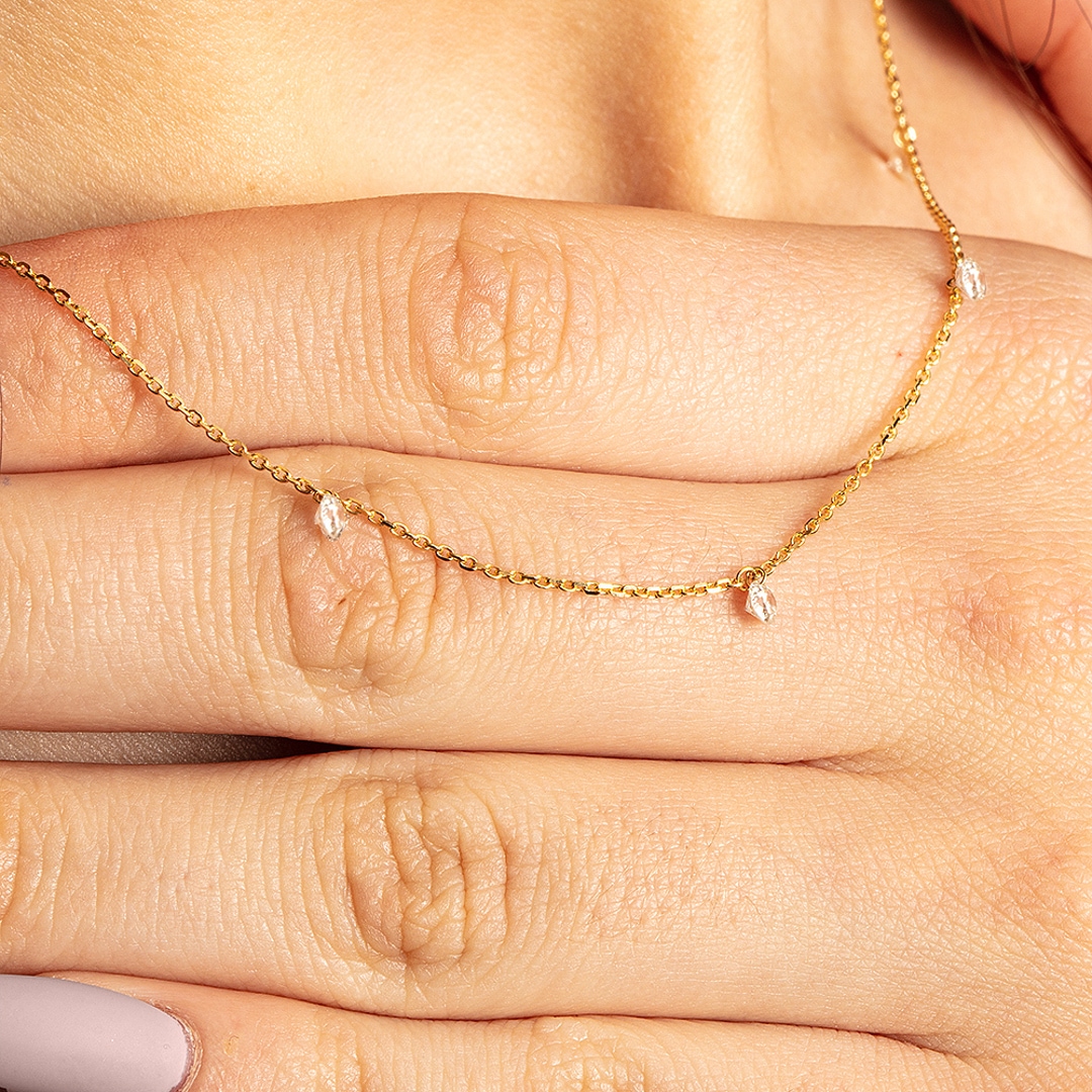 Collier mit Anhänger 750/18 K Gelbgold mit Diamanten 0.50 ct H/si by CHRISTIAN