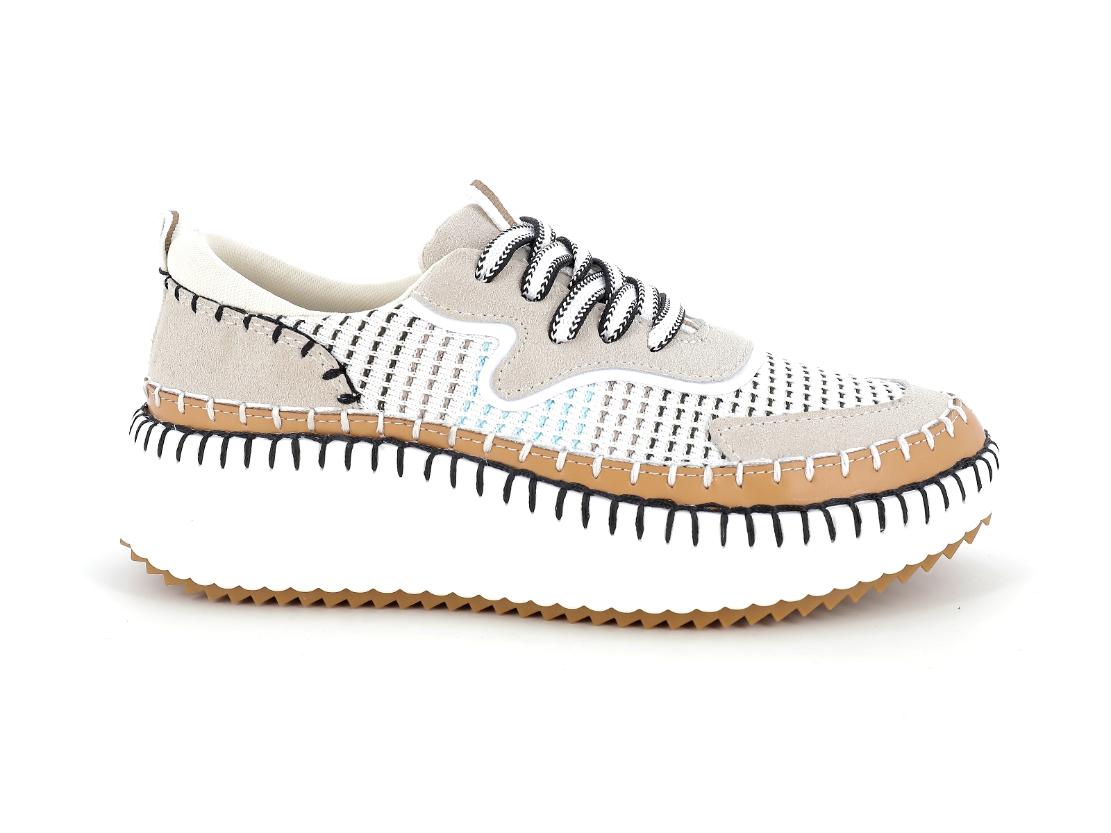 T brand-THEOCLO Matières combinées Beige