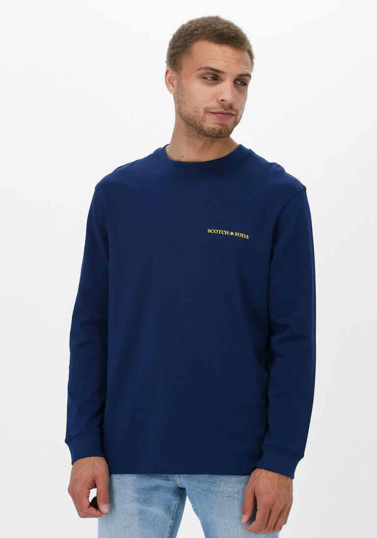 SCOTCH & SODA blauwe scotch & soda trui unisex long-sleeved tee