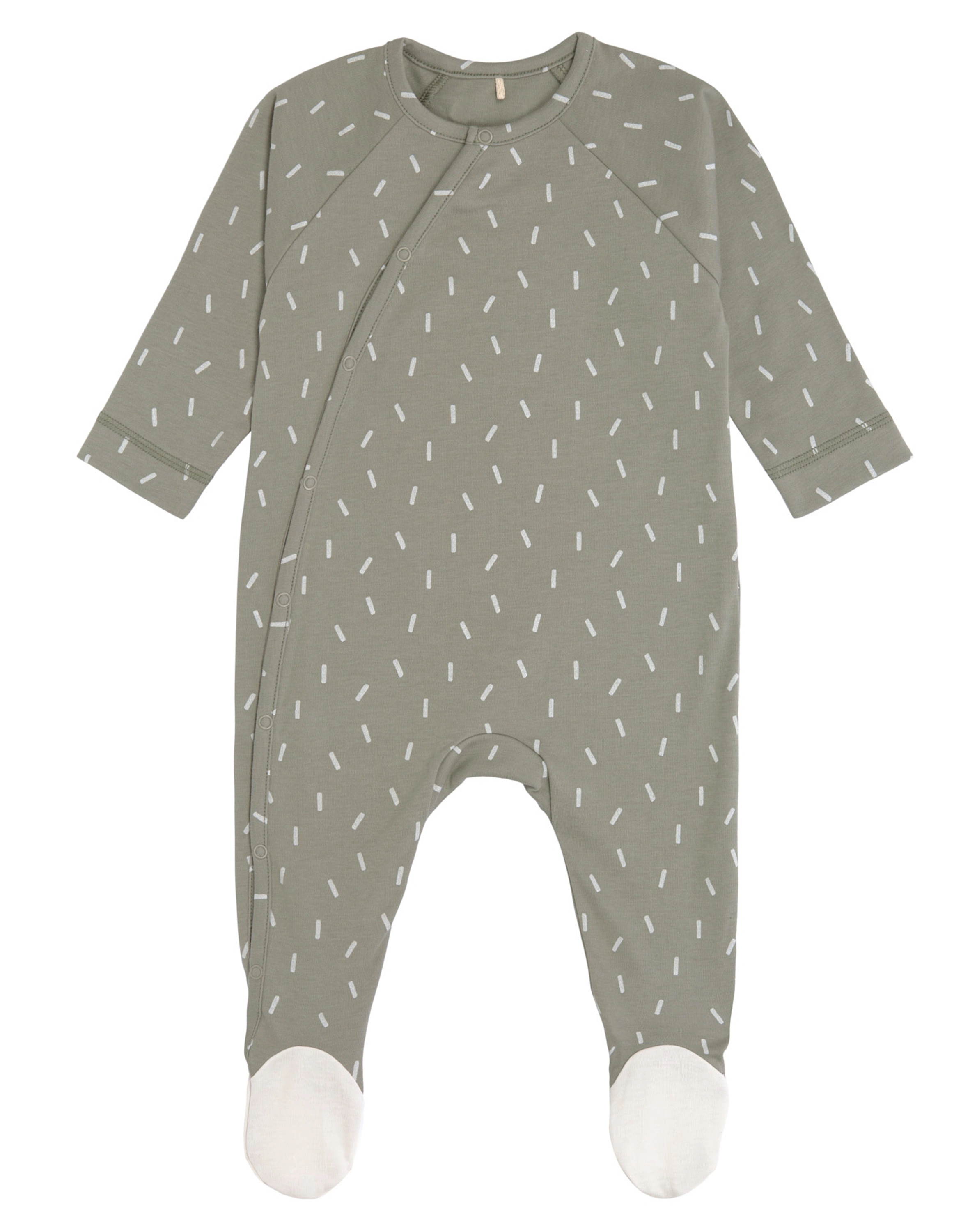 Schlafstrampler SPECKLES mit Fuß in olive