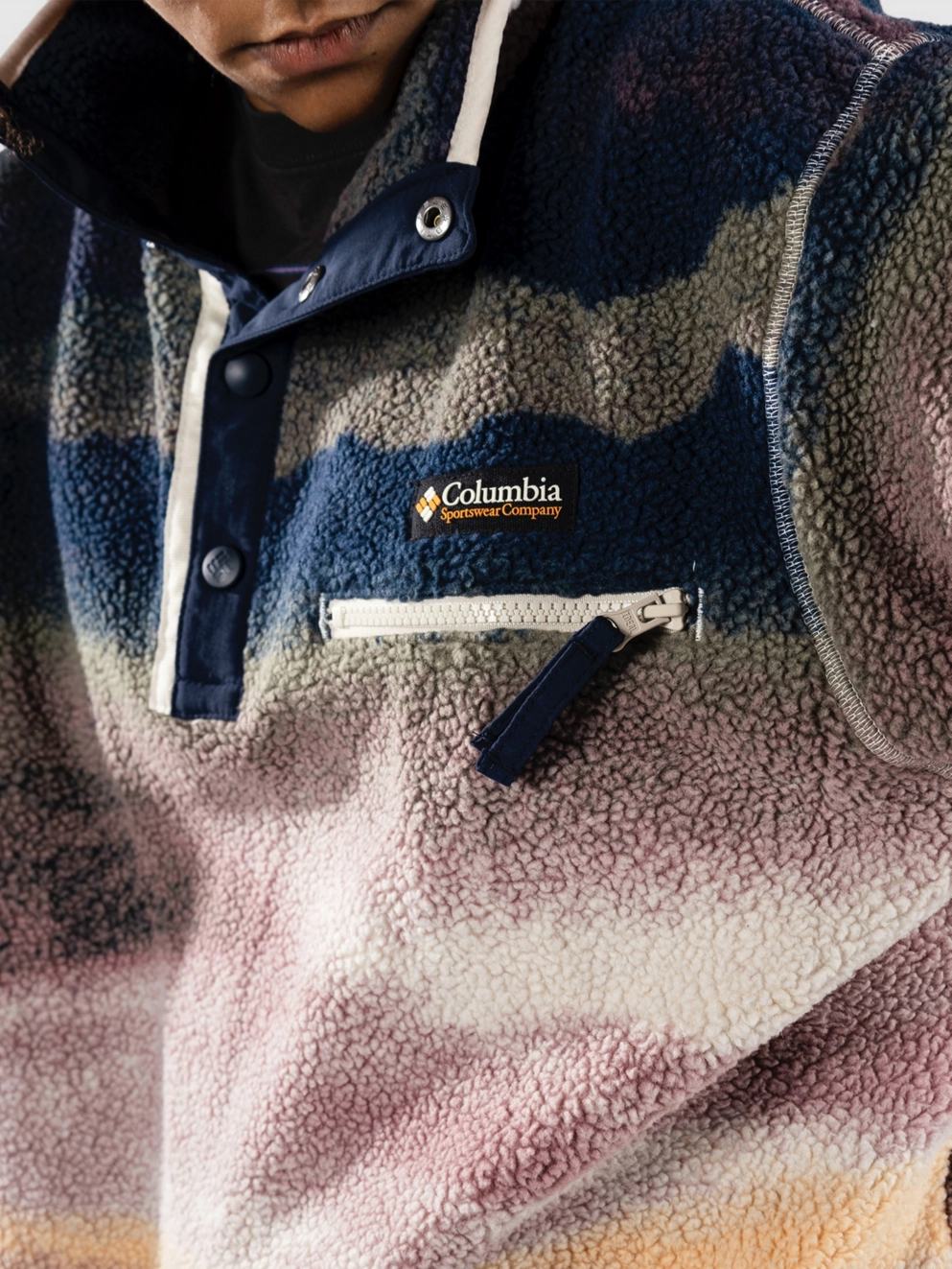 Columbia Helvetia II Printed Cropped Half Snap Zip Ho collegiate navy