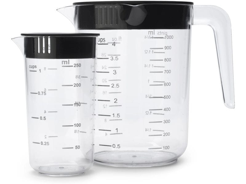 Brabantia Messbecher 2 Stück, 2.5 dl, Transparent Zwei Becher in einem Set