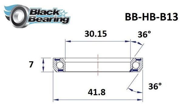 Roulement de Direction Black Bearing B13 30.15 x 41.8 x 7 mm 36°/36