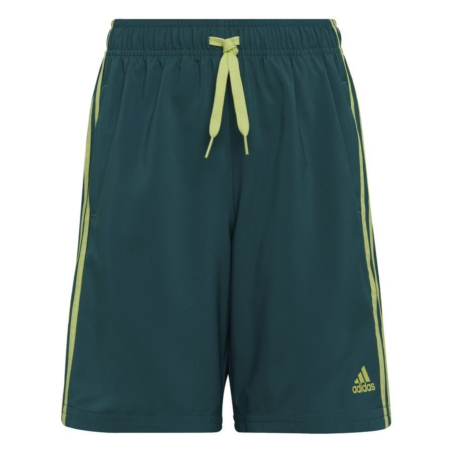 adidas Short d'Entraînement Woven 3-Stripes - Vert/Jaune Enfant