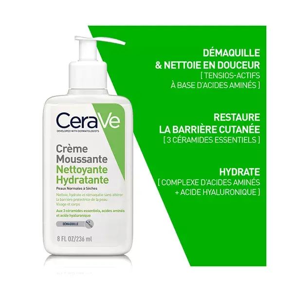 Creme de Limpeza Espumante Hidratante CeraVe 236ml