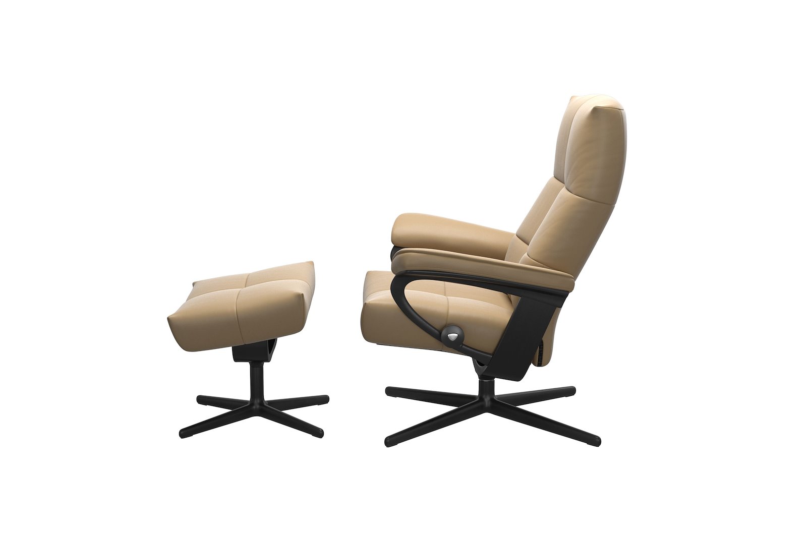 David lenestol med krakk Hud Paloma Sand - Cross Sort - Sort