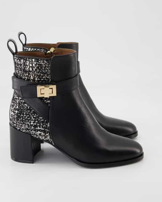Konstantin Starke Mousse Nero / Tweed Melange Stiefeletten in Schwarz