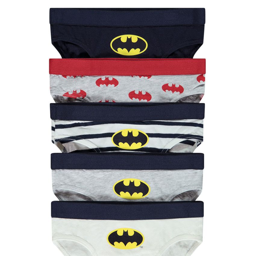 Lot de 5 slips motifs Batman Warner pour garçon - Ecru