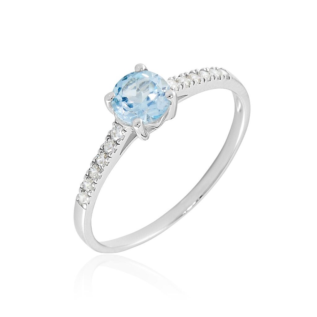 Bague Or Blanc Manon Topaze Oxydes De Zirconium