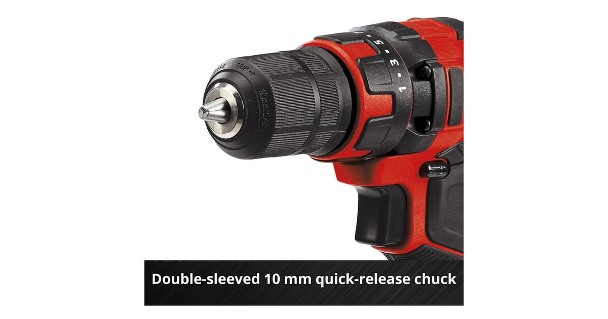 EINHELLAccu Boor- en schroefmachine TC-CD 18/35 Li Solo schroeftol  (Rood/zwart, Accu en oplader niet inbegrepen)