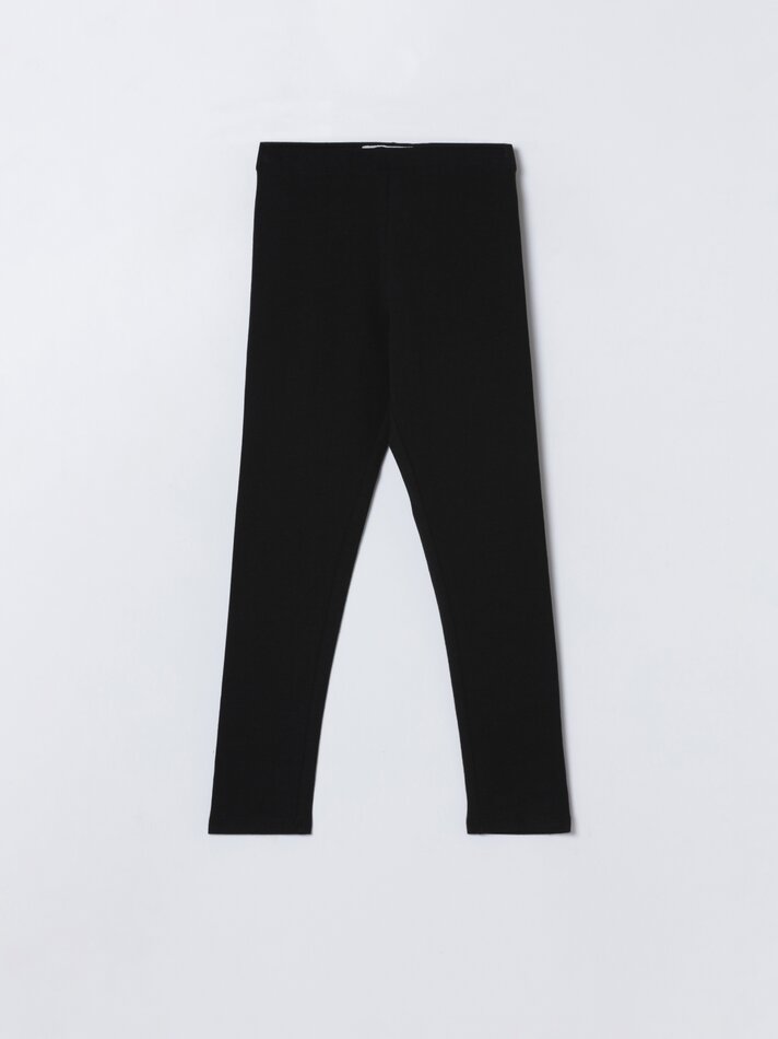 Conjunto com 2 leggings compridas básicas, lisas e estampadas - Pretas