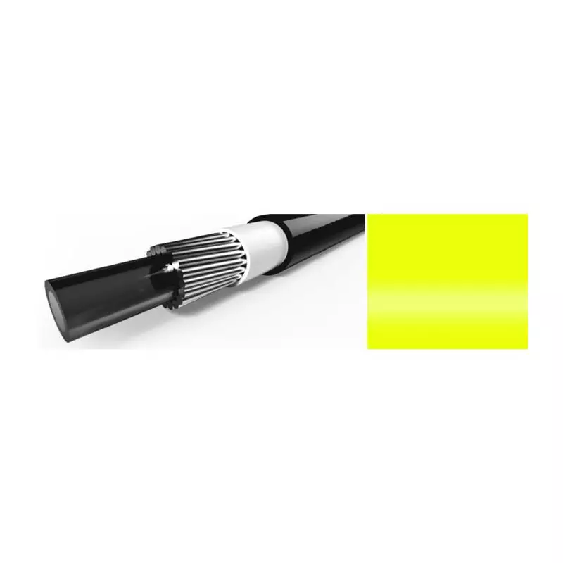 ELVEDES 10m Gaine de transmission Neon Yellow avec liner diamètre 4,2mm