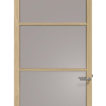 Arne & Bodil binnendeur ABE100 brons glas - licht eiken houtlook afwerking