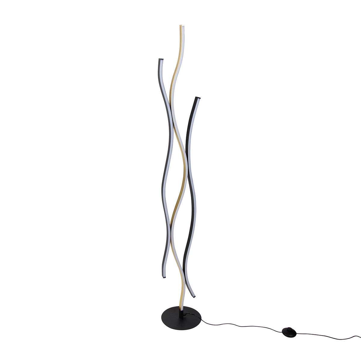 Design vloerlamp zwart met goud incl. LED dimbaar - Blaze