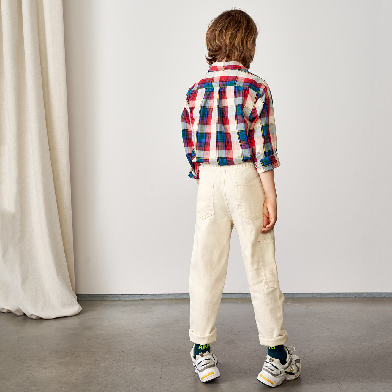 Bellerose Pantalon en Toile de coton Painter blanc cassé