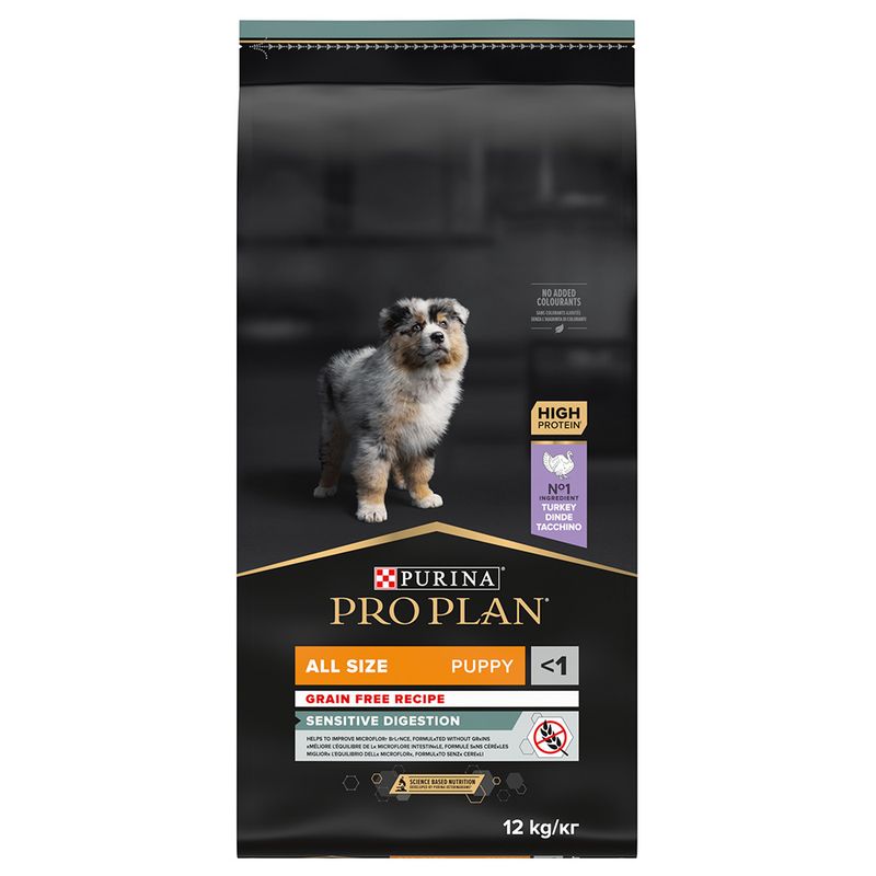 PURINA PRO PLAN All Sizes Puppy Sensitive Digestion sans céréales dinde
