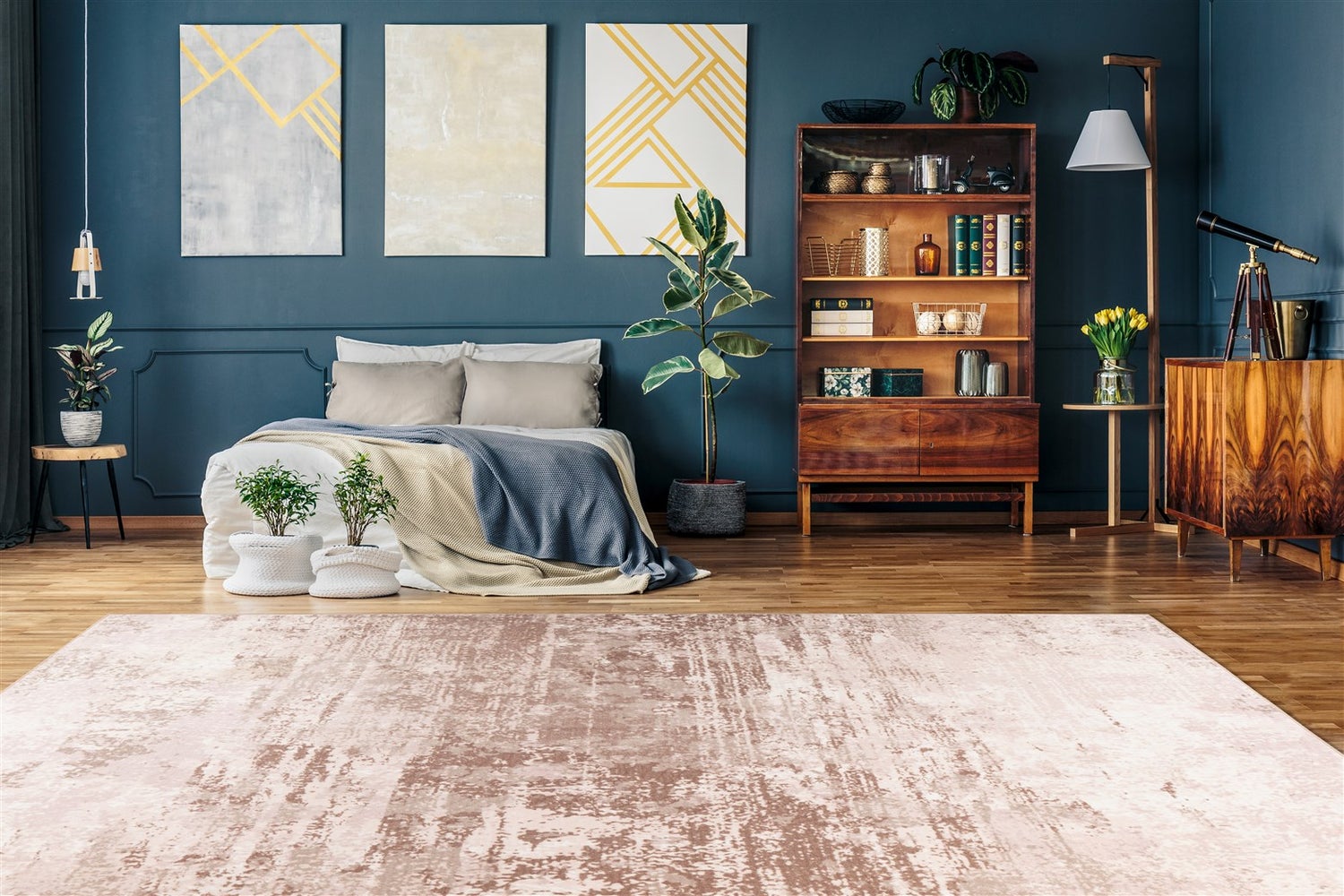 Kortpolig vloerkleed Rhombique Beige Modern 80 x 150 cm